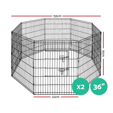 i.Pet 2X36" 8 Panel Pet Dog Playpen Puppy Exercise Cage Enclosure Fence Play Pen i.Pet